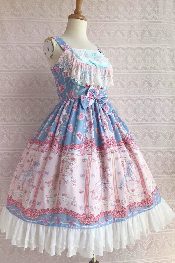 Yilia - Rose Carousel - Ruffled Chiffon JSK