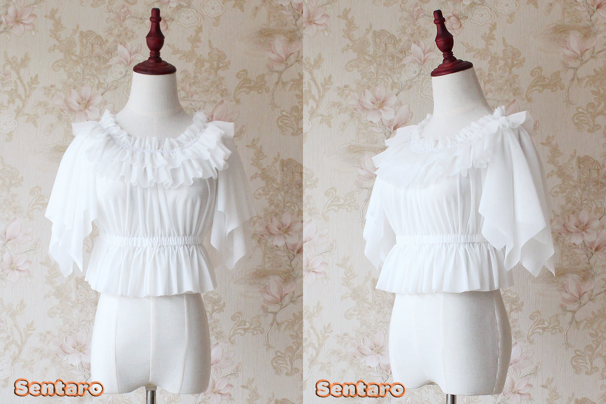 Sentaro - Butterfly Cookies - Summer Fly Sleeves Lolita Chiffon Blouse