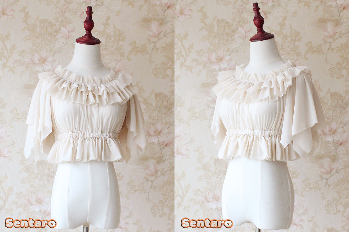 Sentaro - Butterfly Cookies - Summer Fly Sleeves Lolita Chiffon Blouse