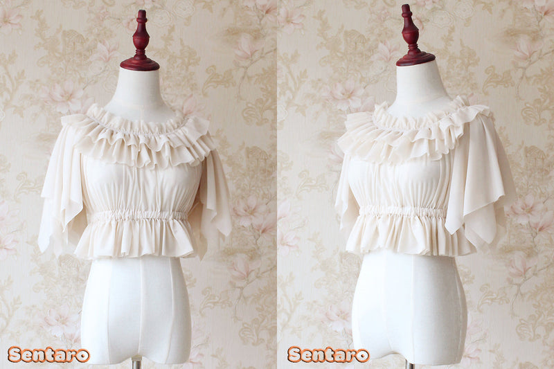 Sentaro - Butterfly Cookies - Summer Fly Sleeves Lolita Chiffon Blouse
