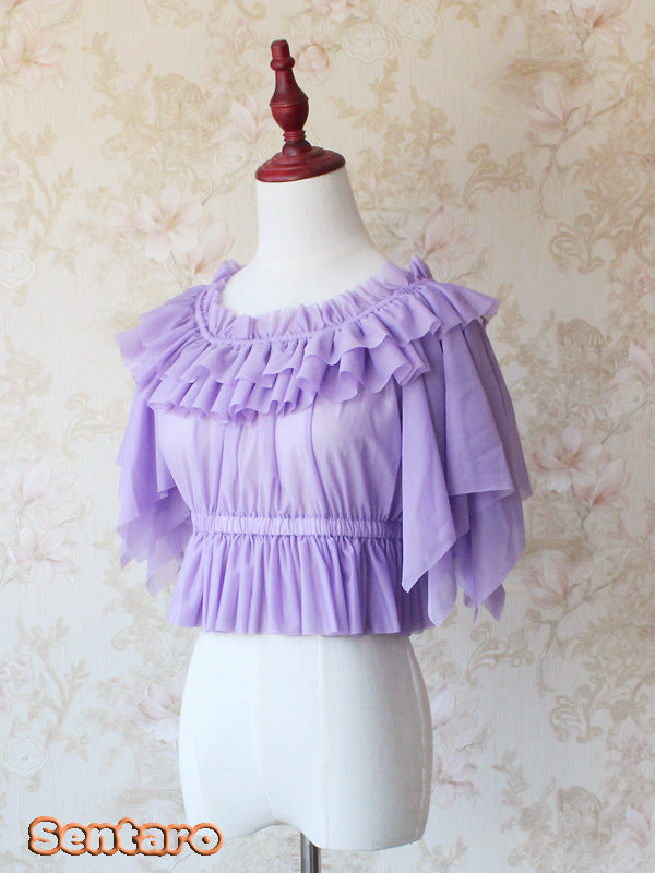 Sentaro - Butterfly Cookies - Summer Fly Sleeves Lolita Chiffon Blouse