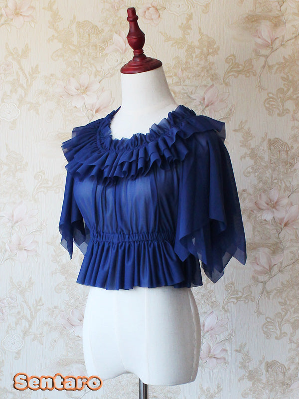 Sentaro - Butterfly Cookies - Summer Fly Sleeves Lolita Chiffon Blouse