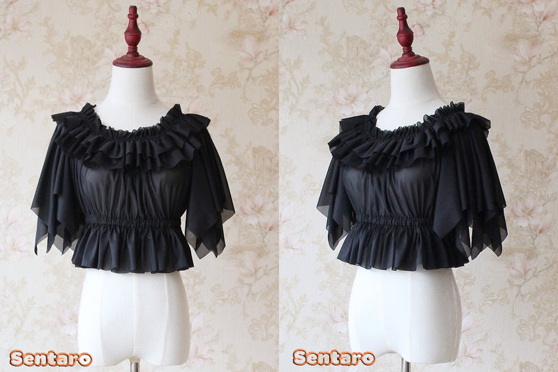 Sentaro - Butterfly Cookies - Summer Fly Sleeves Lolita Chiffon Blouse