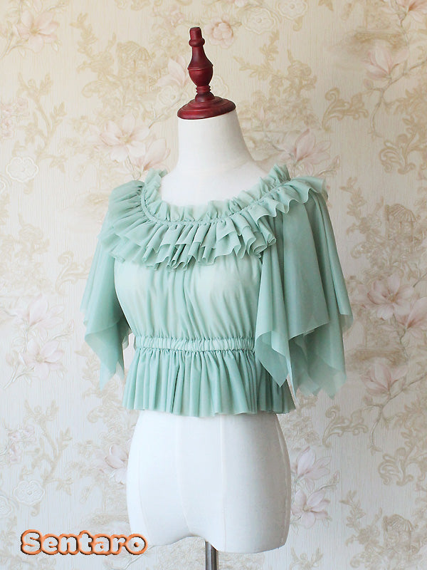 Sentaro - Butterfly Cookies - Summer Fly Sleeves Lolita Chiffon Blouse