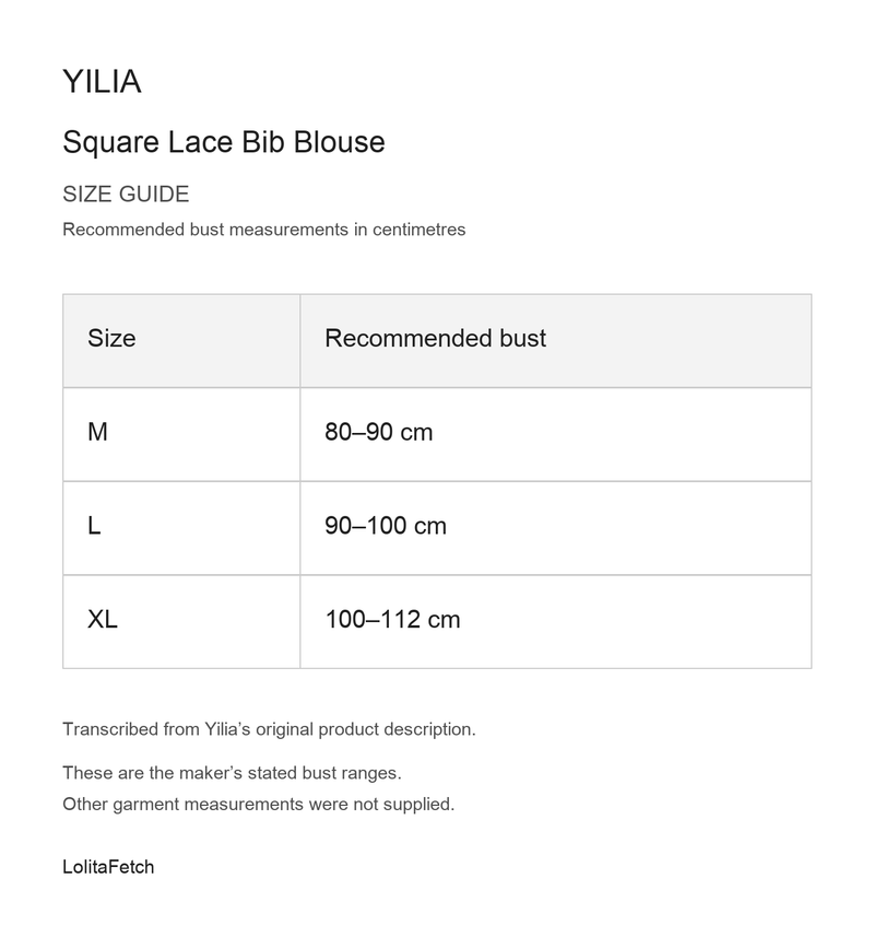 Yilia - Square Lace Bib - Loose Puff Sleeve Chiffon Blouse