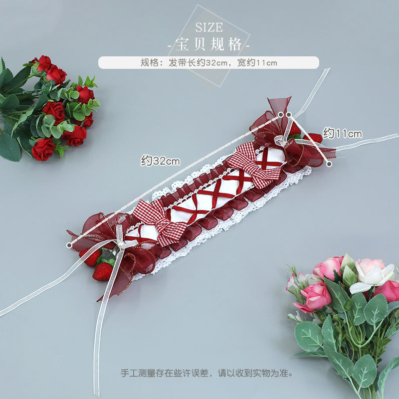 Lolita Hairband Manufacturer In Stock Handmade Lolita Cute Fashion Accessories Strawberry Smoothie Sweet Hair Accessories - Lolita Fetch