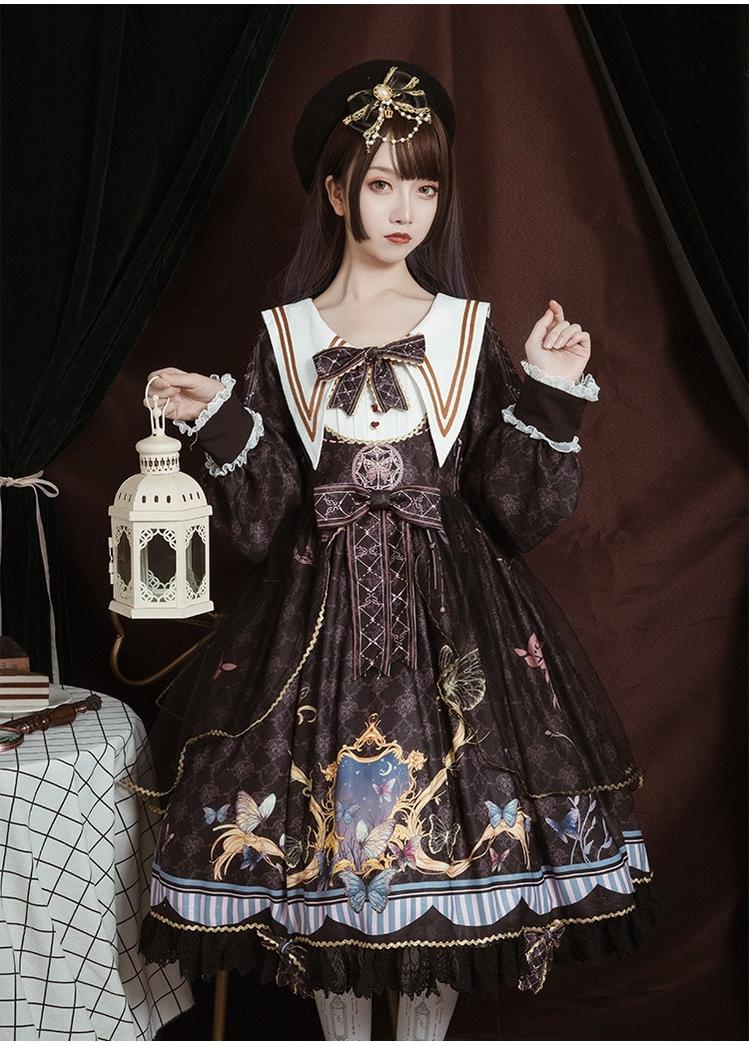OCELOT - Classic Lolita OP Sailor Collar - Elegant Lolita Dress OP Dress