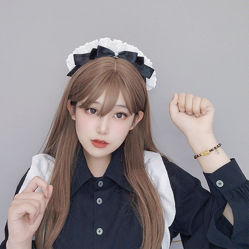Anime Lolita Headwear - Lace Maid Bow Hairpin Cosplay Exhibition - Lolita Fetch