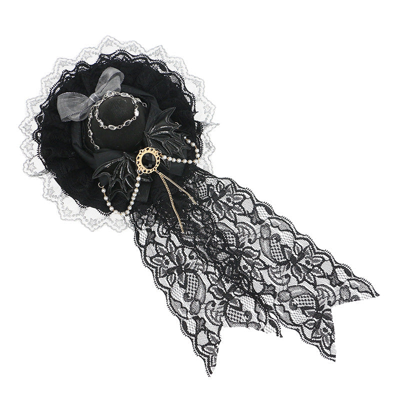 Cute Lolita Gothic Flat Hat - Halloween Magical Girl Versatile Witch Headwear - Lolita Fetch