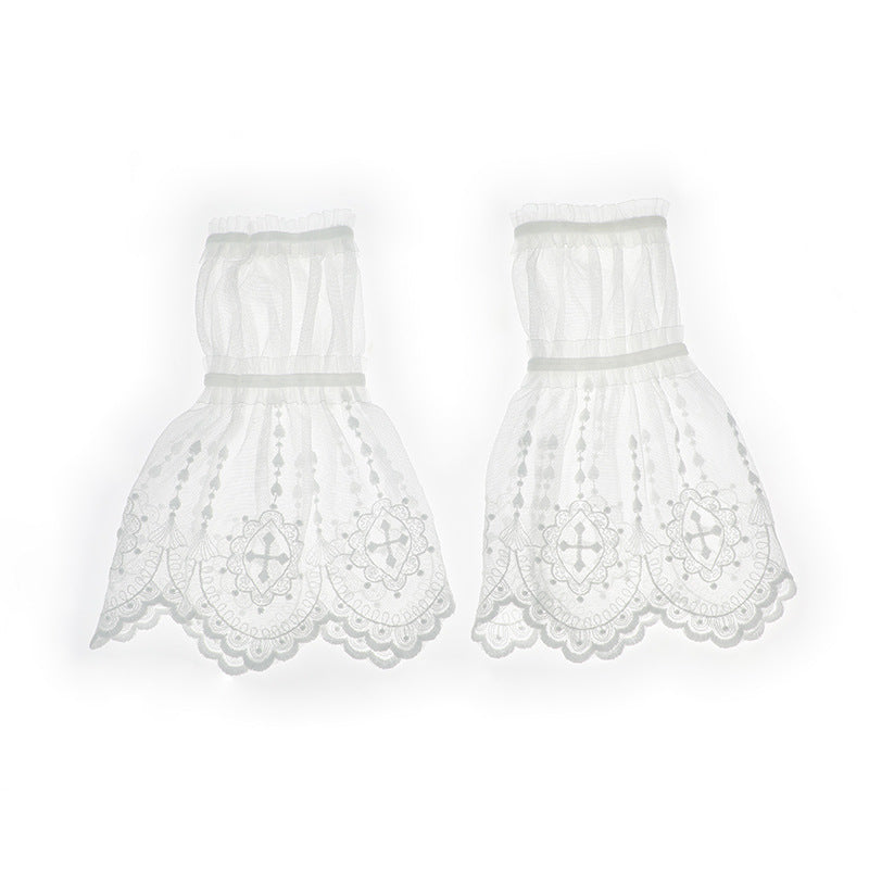 Original Subculture Arm Sleeves - Cross Ode Lolita Lace Trim
