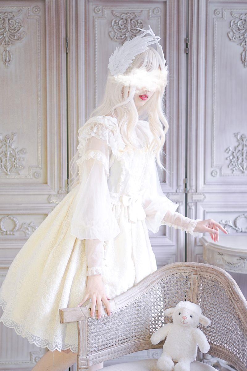 Original Design Angel Wings Lolita Feather Black and White Two-tone Embroidered Hair Clip Styling