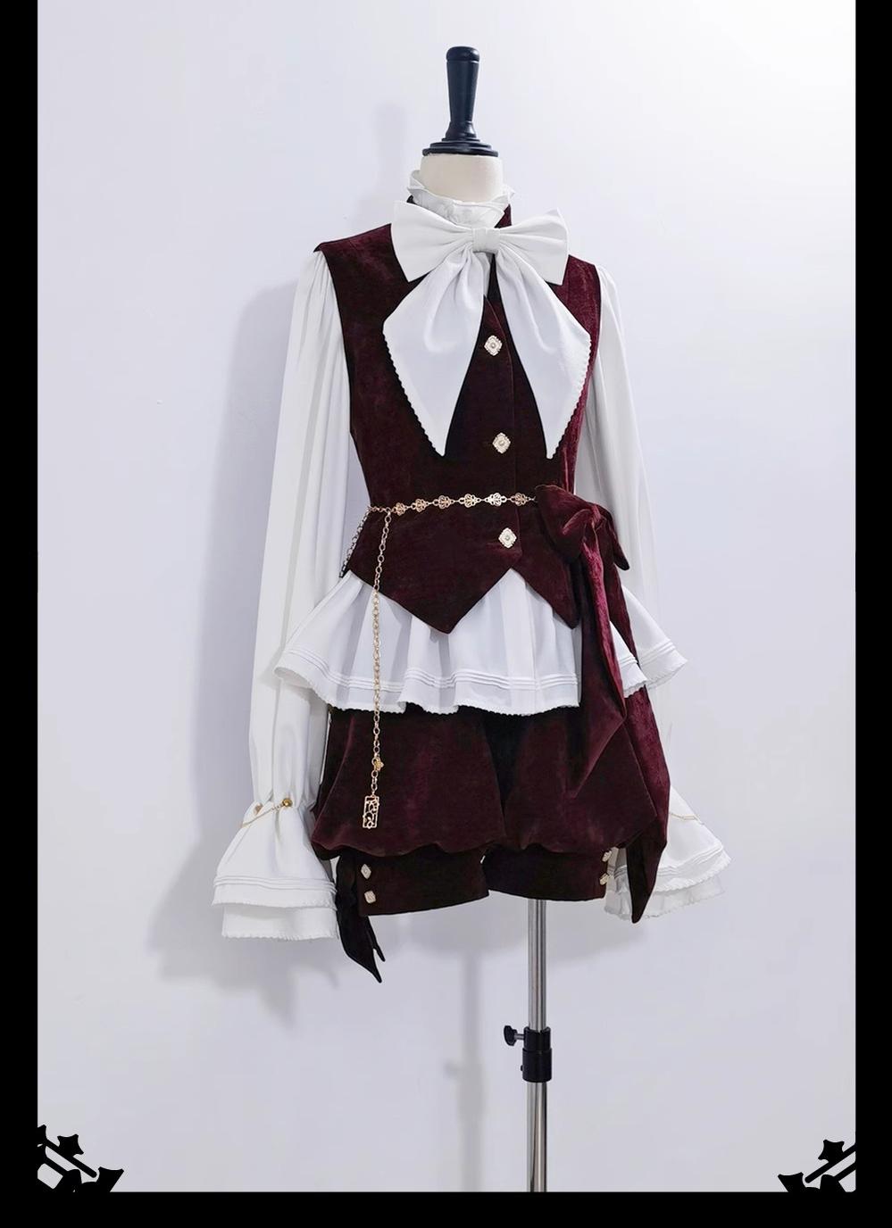 Princess Chronicles - Hunting Rabbit - Vintage Red Ouji Suit With Bunny Ear Hooded Jacket