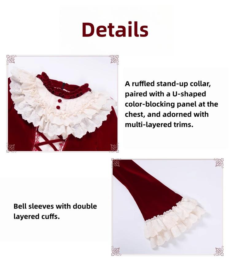With PUJI - The Nutcracker - Winter Classic Lolita OP Dress, Front Opening