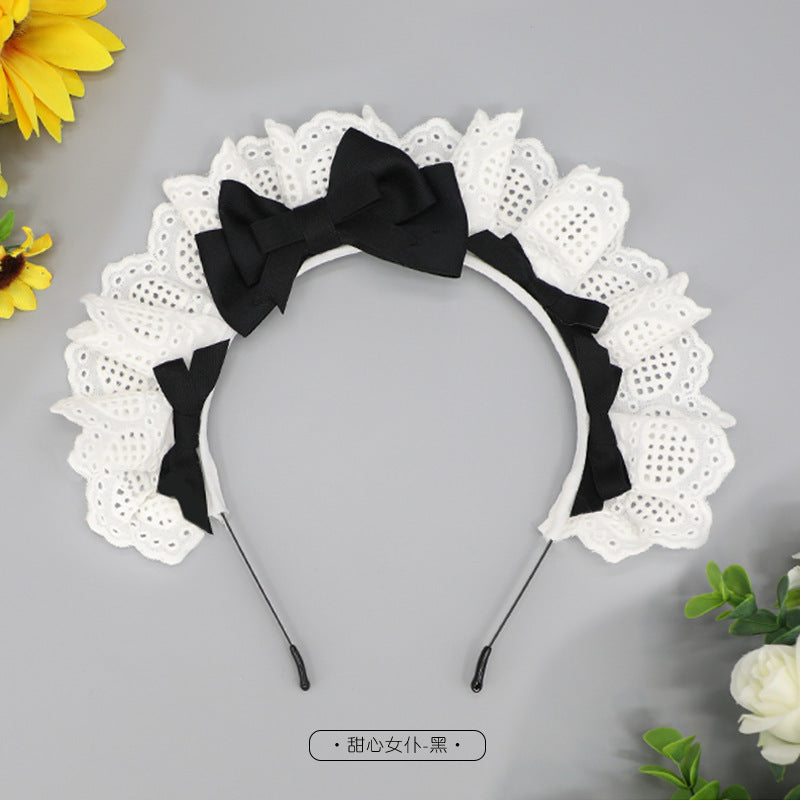 Japanese Style Cute Lace Bow Decoration Lolita Maid Headwear Props Comic Exhibition Accessories Hair Accessories Hairband - Lolita Fetch
