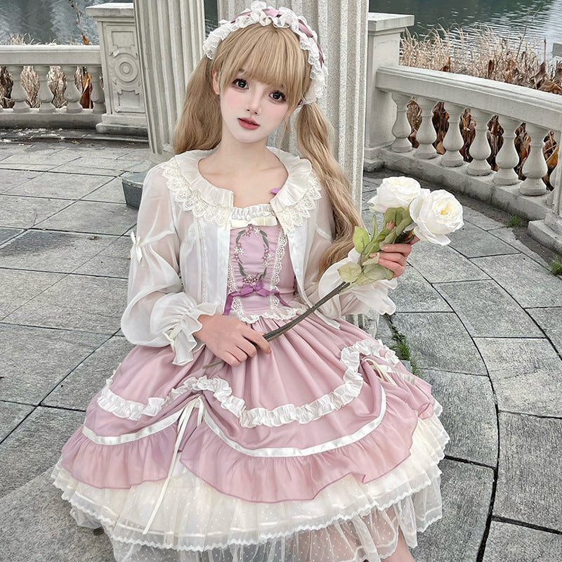 ZhiJinYuan White Lace-Collar Blouse