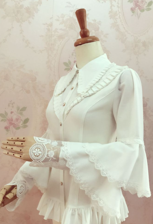 Yilia - Elegant Lolita Long Sleeve Slim Fit - Blouse Innerwear