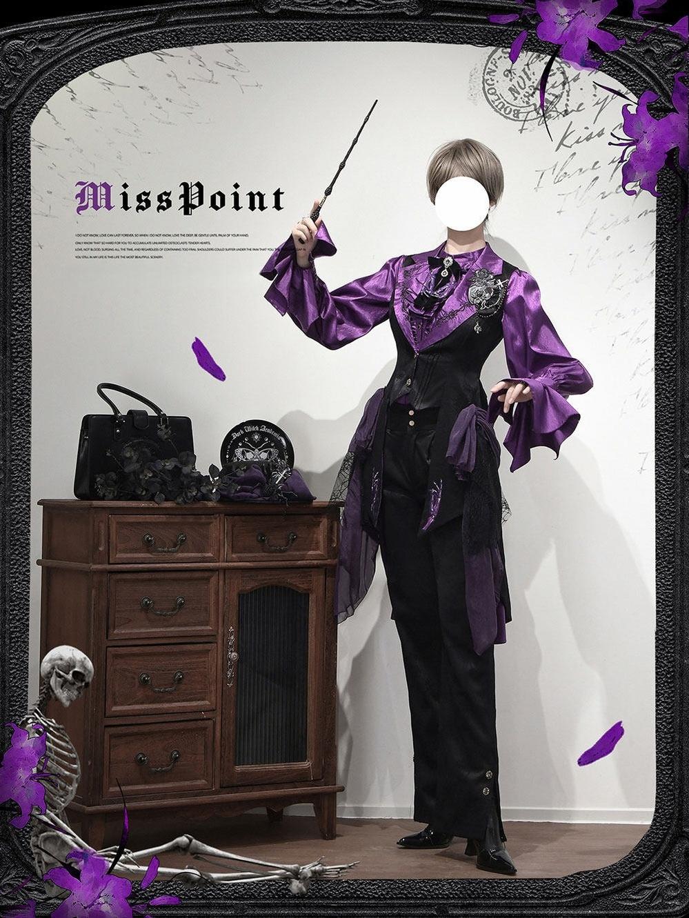 Miss Point - Moonnight Return - Gothic Lolita Long Vest, Embroidered Collar
