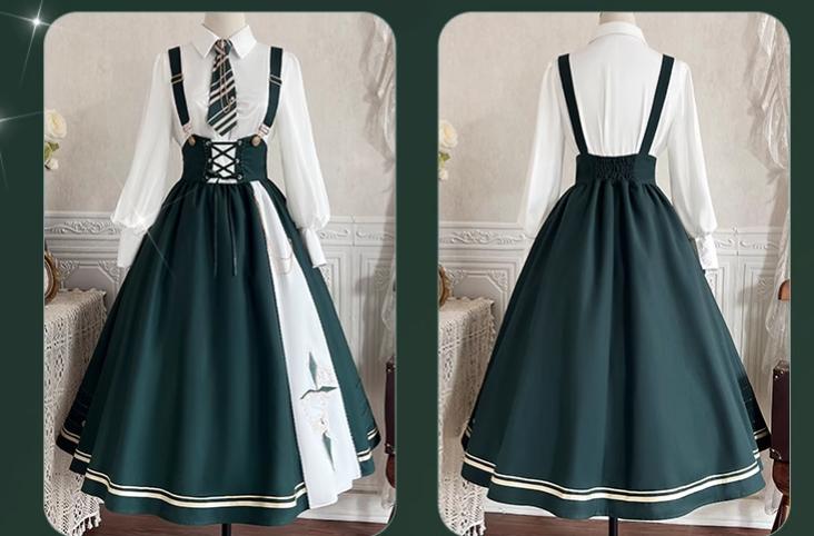 Letters from Unknown Star - Time Traveler - Winter Lolita Strap Skirt Long Sleeve Shirt