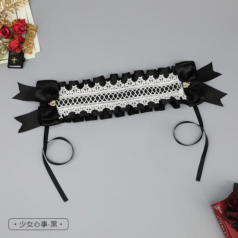 Plush Lace Bow Hair Accessory Lolita Girl Comic Exhibition Headband Party Maid Hair Ornament Sweet Accessories - Lolita Fetch