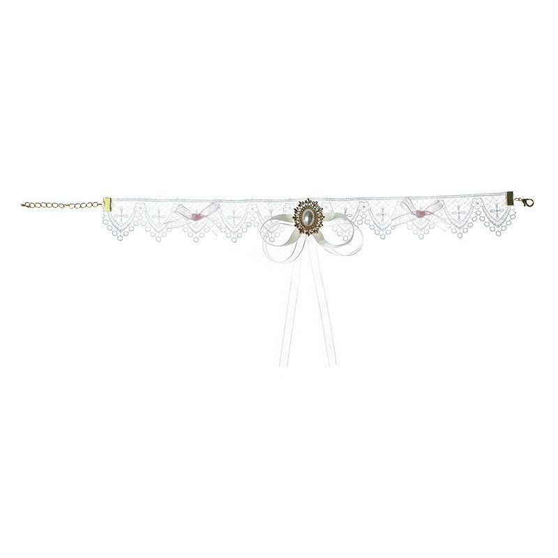 Fairy Lace Flower Choker - Lace-up Sweet Girl Clavicle Chain - Lolita Fetch