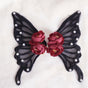 Black butterfly + burgundy flower single piece