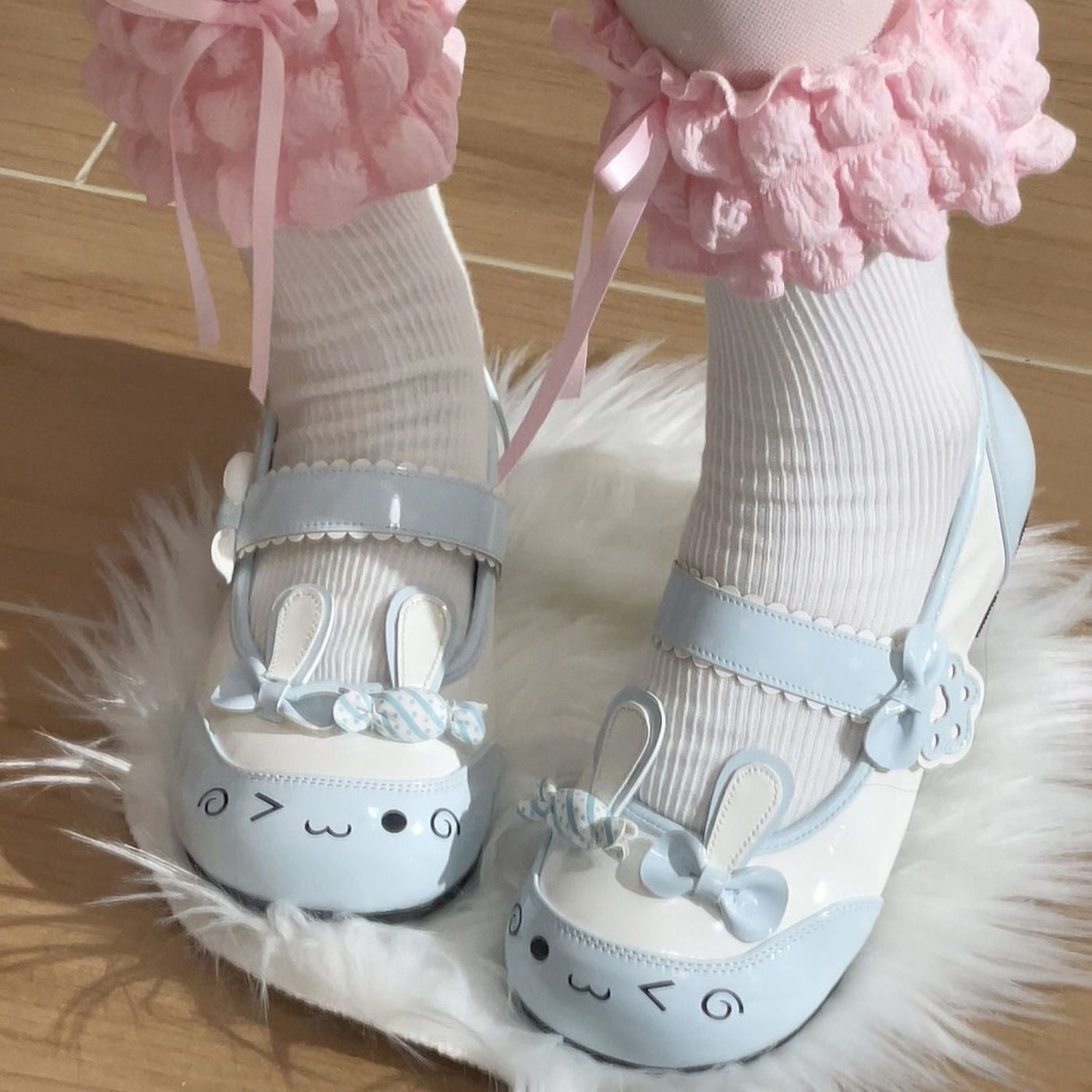 Dazed Rabbit - Sweet Lolita Bunny Flats - Indoor Mary Jane flats