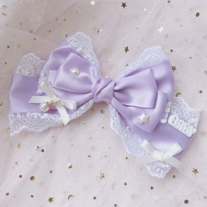Cream Baby Original Sweet Spring Color Lolita Oversized Bow KC Bow Hair Clip Hair Accessory - Lolita Fetch