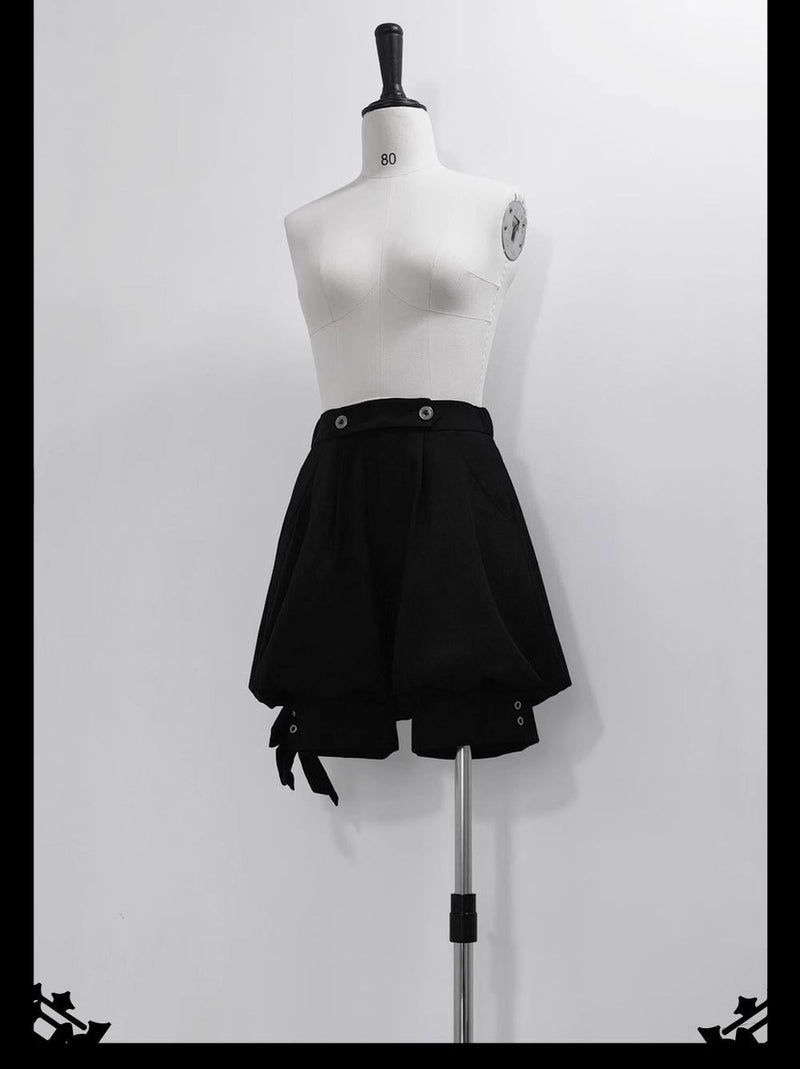 Rabbit Feather - Black Ouji Lolita Vest Shorts Suit Prince Cloak Set (2XL L M S XL XS) 40536:663160