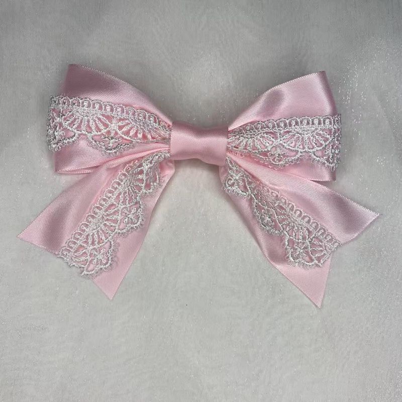 Handmade - Showa Cake Lace Bow - Hair Clip or Brooch - detail view 6