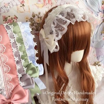 Japanese Retro Handmade Lolita Headband Lolita Style Lace Hair Accessory Sweet Versatile Dark Style KC Hair Ornament