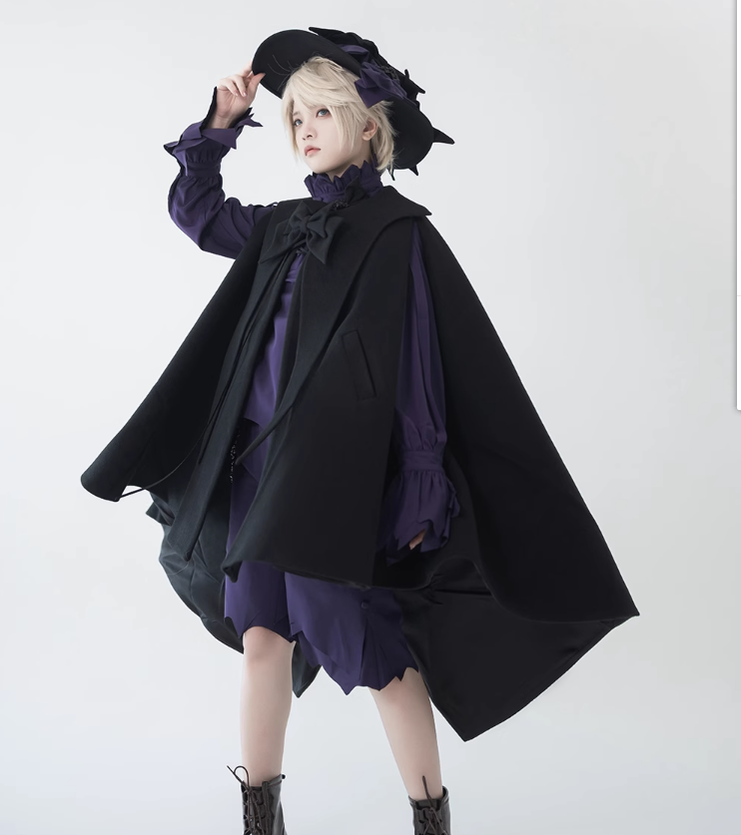 Princess Chronicles - Ouji Lolita Prince Black Bow Cloak - Outerwear