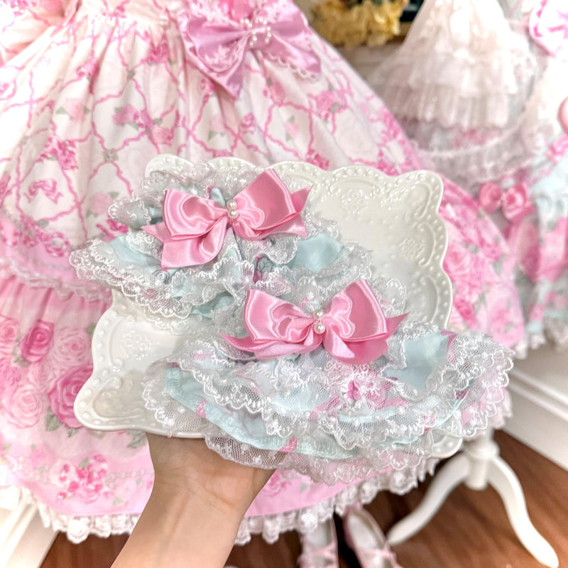 Summer 2026 - Old School Lolita Floral Printed JSK Dress with Ribbon Bows 45521:851937