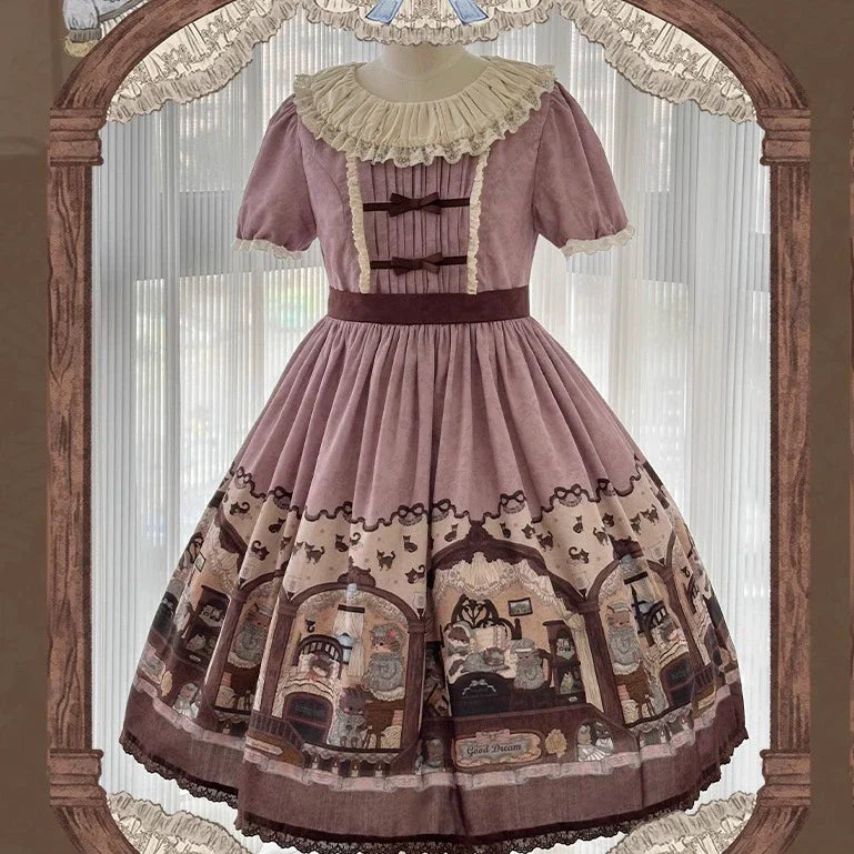 Sweet Dreams Baa-Baa -Vintage Bear- Original Design Lolita JSK