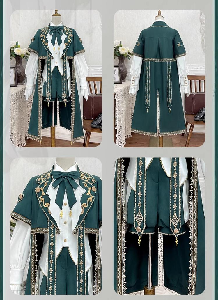 Letters from Unknown Star - Divine Envoy - Ouji Lolita Shorts Suit Military Lolita Coat and Shirt