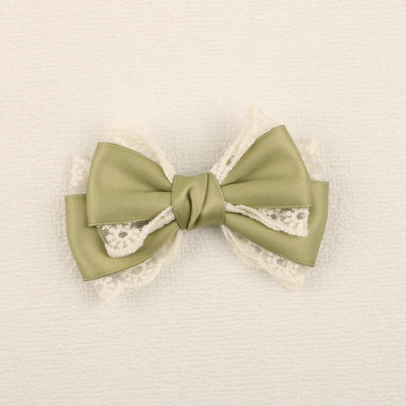Handmade - Forest Lace Bow - Hair Clip or Brooch - detail view 2