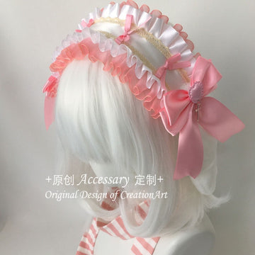 Lolita Lace Hairband Hair Accessories Bow Black Pink Girl Lolita Accessories Pink White Kc