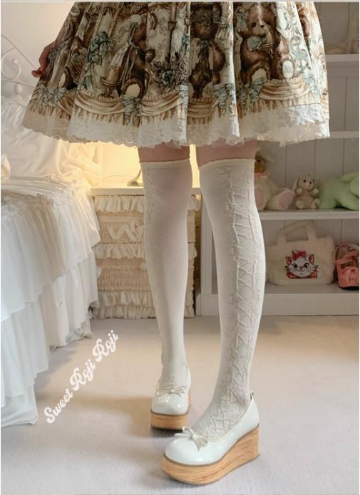 Roji Roji - Classic Lolita Socks Autumn - Mid-calf Cotton Socks Socks