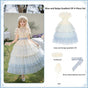 Blue-beige Gradient OP 4-Piece Set (OP + hairband + head veil + embroidered waist tie) (S/pre order) / S