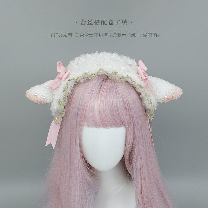 Lolita Sheep Meow Plush Ear Hairband - Party Comic Exhibition