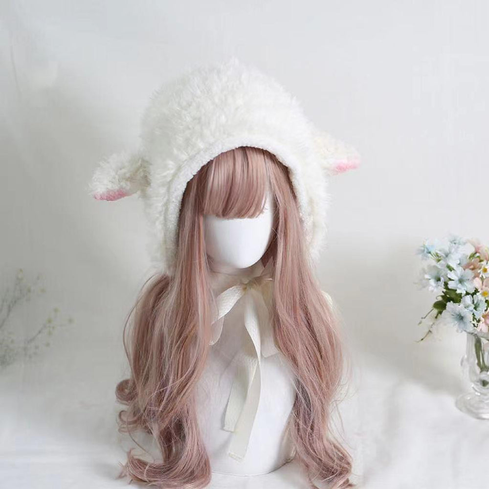 Xiaogui - Kawaii Lolita Earflap Hat Winter - Lolita Earflap Hat Sheep Ear Headwear