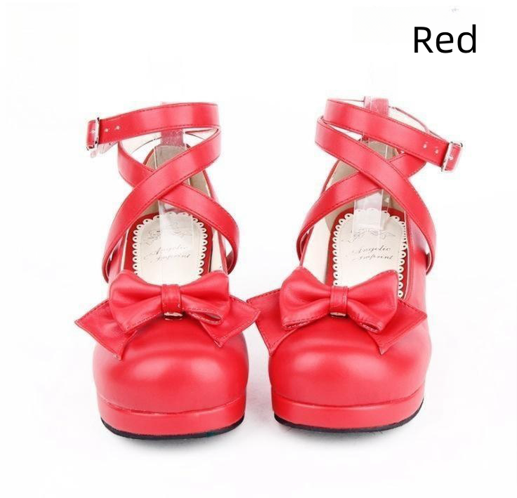 Angelic imprint - Sweet Lolita Shoes Round Toe Middle - Heel Shoes
