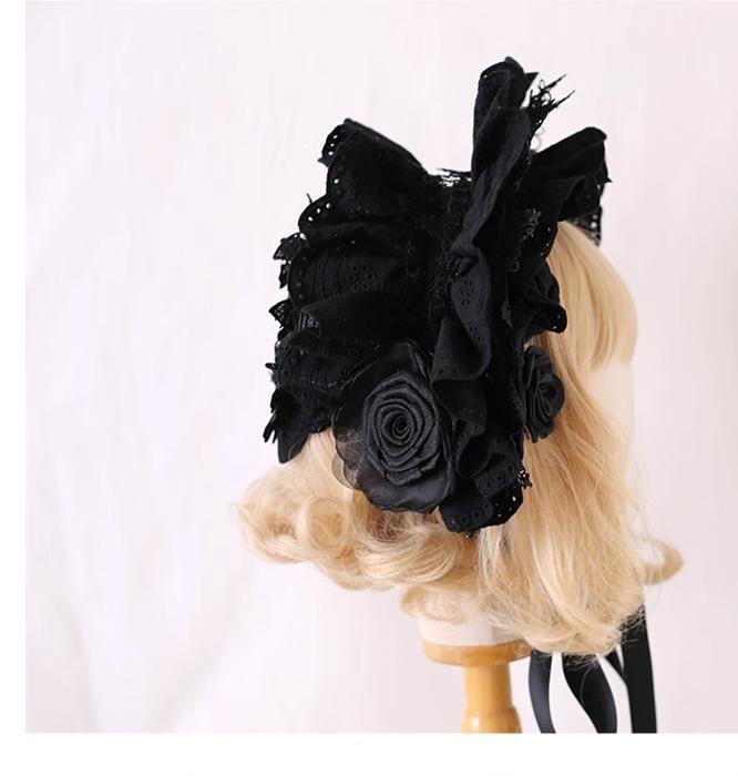 Xiaogui - Classic Lolita Bonnet Lace Elegant - Lolita Hat Headwear