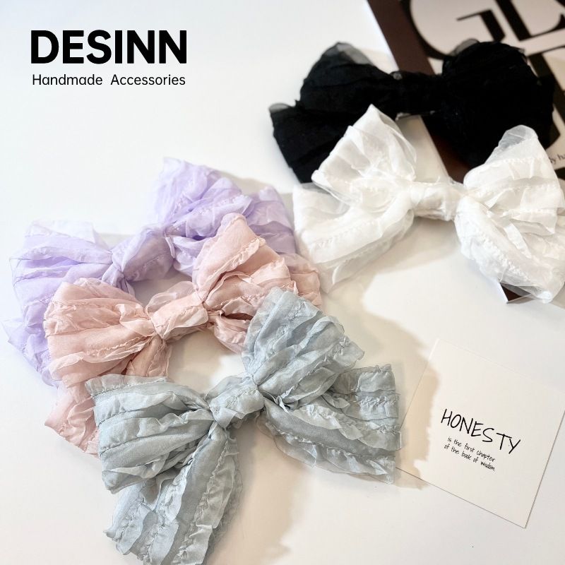 Handmade - Layered Cake Bow - Brooch or Hair Clip