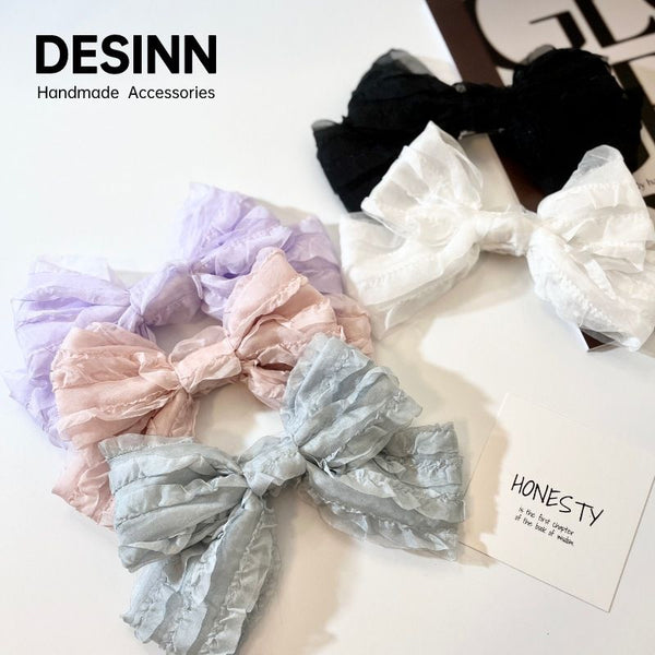 Handmade - Layered Cake Bow - Brooch or Hair Clip