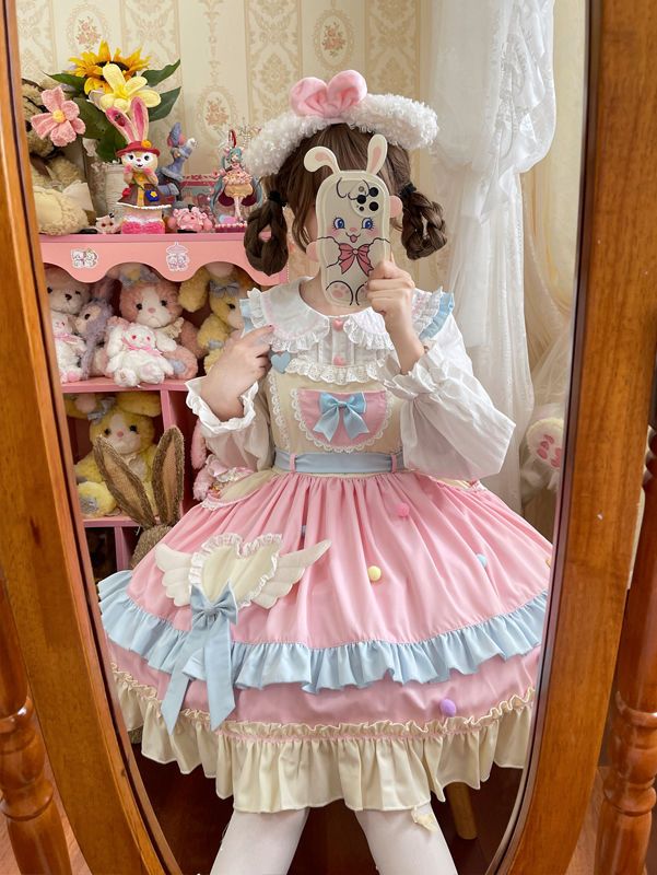 Hanguliang - Sweetheart, It's You - Sweet Lolita JSK dress with suspender straps