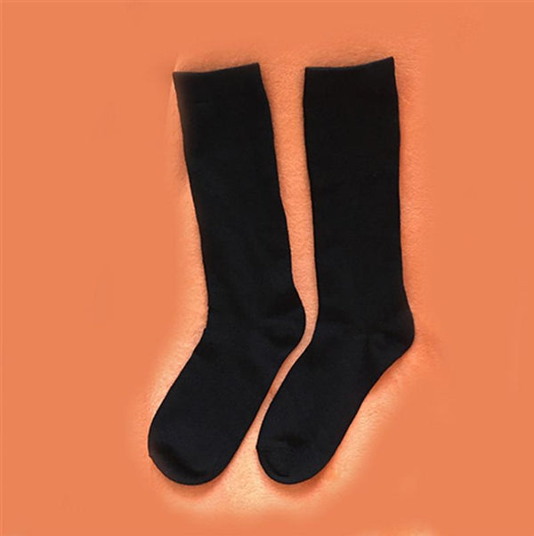 Pair of black Ouji Lolita calf socks.