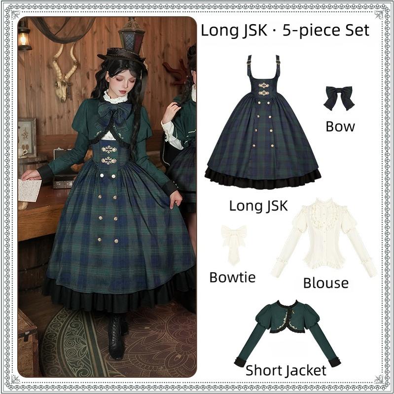 Berlin Souvenir - Plaid Preppy Style Lolita Bust Supporting JSK Outfit (L M S) 43928:790007