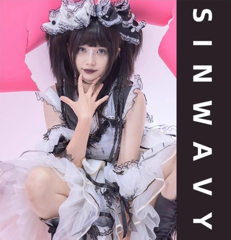 Sinwavy - Gothic Lolita Wig Black Natural - Hair With Ponytails & Braids Wig