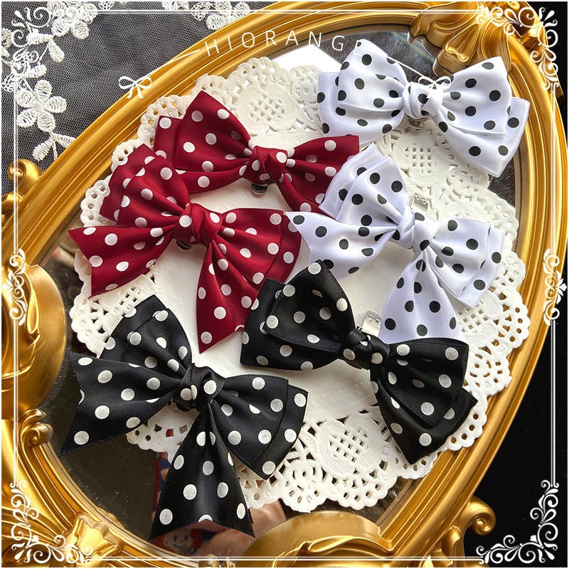 Girly Cute Multi-color Polka Dot Lolita Shoe Clips Versatile Bowknot Shoe Buckles Basic Shoe Flowers Pair of Shoe Accessories