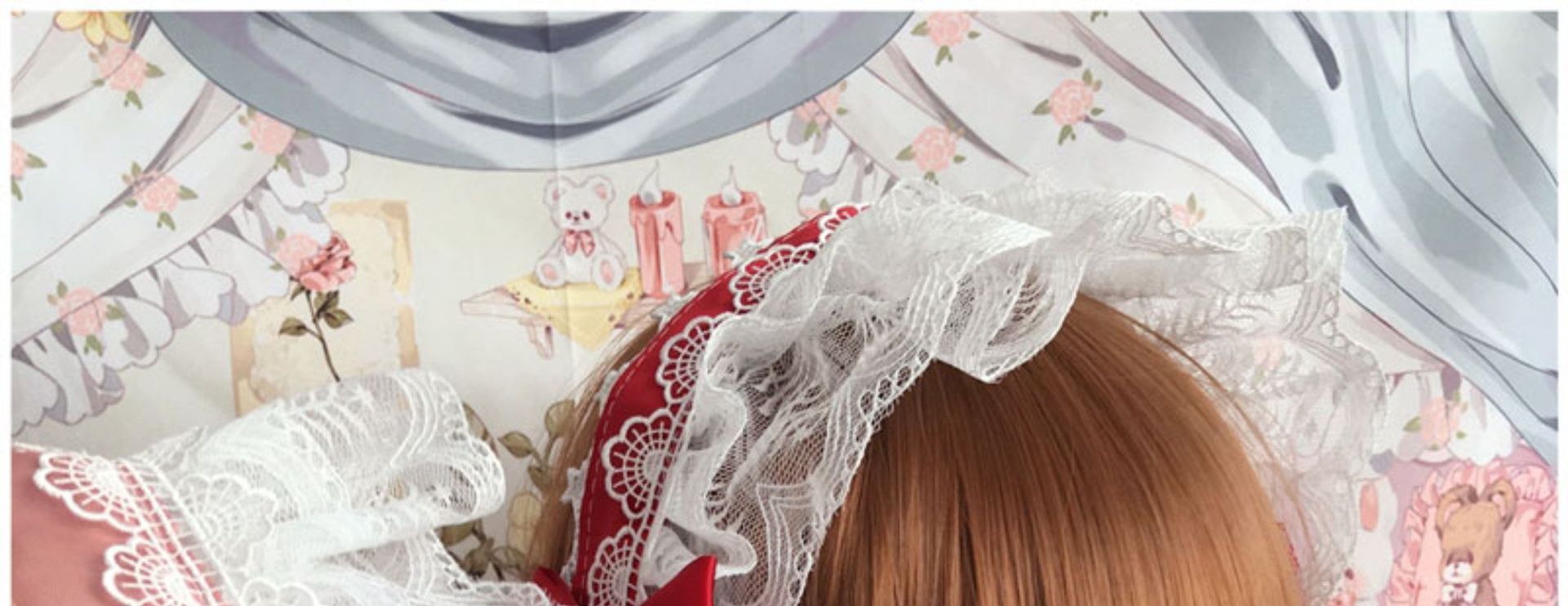 Japanese Retro Handmade Lolita Headband Lolita Style Lace Hair Accessory Sweet Versatile Dark Style KC Hair Ornament